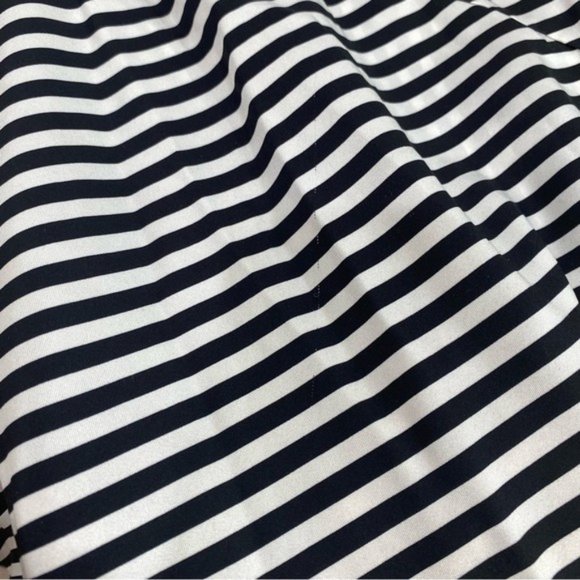 MONSE Asymmetric Striped Silk Twill Bow Tie Midi Dress In White Black Size 2 - Picture 14 of 14